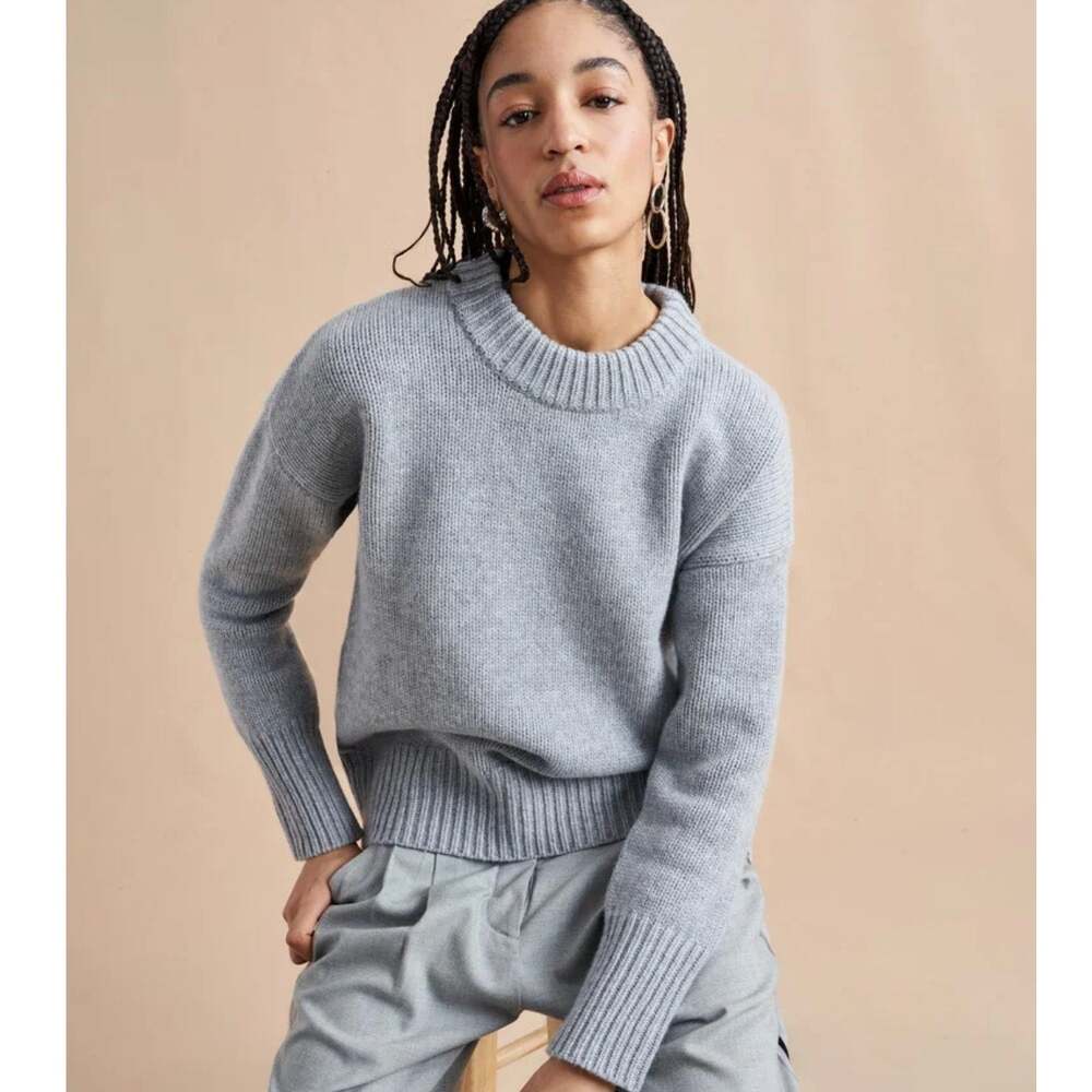 LA LIGNE Solid Marin Sweater in Grey Size XS
